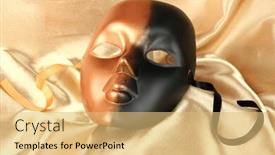  Presentation with fabric - Cool new slide deck with mask-on-gold-fabric-background backdrop and a yellow colored foreground