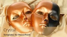  Presentation with fabric - Cool new PPT theme with mask-on-gold-fabric-background backdrop and a yellow colored foreground