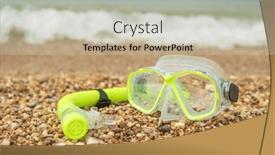  Presentation with sea shore - Theme enhanced with mask-on-sea-shore-object background and a light gray colored foreground