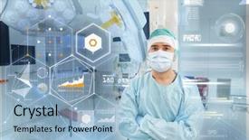  Presentation with hospital mask - Audience pleasing PPT layouts consisting of mask operating room at hospital backdrop and a light blue colored foreground
