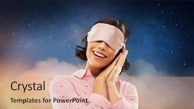  Presentation with starry night - Beautiful theme featuring mask over starry night sky backdrop and a coral colored foreground