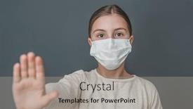  Presentation with corona - PPT layouts featuring mask-portrait-stopping-pandemic-corona background and a light gray colored foreground