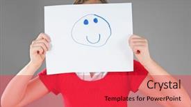  Presentation with child psychology - Audience pleasing presentation theme consisting of mask true emotion - psychology backdrop and a red colored foreground