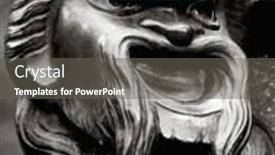  Presentation with mask - Colorful presentation theme enhanced with greek mythology muses - mask backdrop and a gray colored foreground