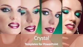  Presentation with fancy gold glitter sparkle confetti - Slide set enhanced with maskara festivals - collage of young beautiful woman background and a coral colored foreground