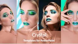  Presentation with makeup foundations - Cool new slide set with maskara festivals - collage of young beautiful woman backdrop and a coral colored foreground