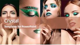  Presentation with beautiful black women smiling - Beautiful PPT theme featuring maskara festivals - collage of young beautiful women backdrop and a coral colored foreground