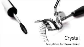  Presentation with eyelashes - Slide set with maskara festivals - curler mascara brush and false background and a white colored foreground