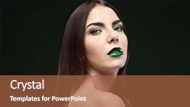  Presentation with beautiful green - Audience pleasing slide deck consisting of maskara festivals - young beautiful woman with fancy backdrop and a  colored foreground