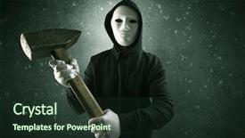  Presentation with dark - Cool new presentation design with masked armed villain in empty backdrop and a  colored foreground