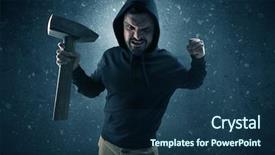  Presentation with dark - PPT layouts with masked armed villain in empty background and a ocean colored foreground