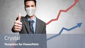  Presentation with diagram - Slide deck having masked-business-man-giving-thumbs background and a gray colored foreground