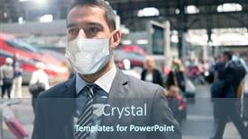  Presentation with commuter - Slide set with masked-businessman-commuter background and a ocean colored foreground