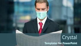  Presentation with newspaper - Presentation enhanced with masked-handsome-businessman-reading background and a ocean colored foreground