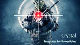  Presentation with charging gun man hands charging - Amazing slides having masked terrorist man with gun backdrop and a ocean colored foreground