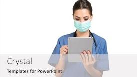  Presentation with nurse - Amazing presentation having masked-young-nurse-doctor-using backdrop and a white colored foreground