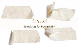  Presentation with tape - Slide deck enhanced with masking tape close up isolated background and a cream colored foreground