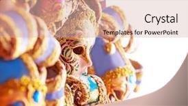  Presentation with masks - PPT theme with masks abstract festive border sales background and a lemonade colored foreground