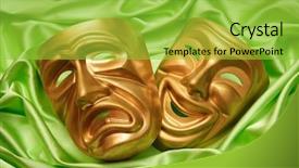  Presentation with theatre - Amazing theme having masks with the theatre concept backdrop and a  colored foreground