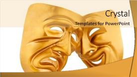  Presentation with theatre - PPT layouts consisting of masks with the theatre concept background and a  colored foreground