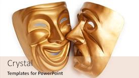  Presentation with theatre - Audience pleasing slides consisting of masks with the theatre concept backdrop and a yellow colored foreground