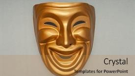  Presentation with theatre mask - Audience pleasing theme consisting of masks with the theatre concept backdrop and a  colored foreground