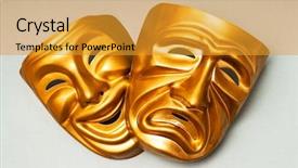  Presentation with people concept surgeon in mask - Presentation theme consisting of masks with the theatre concept background and a gold colored foreground