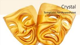 Presentation with theatre - Theme having masks with the theatre concept background and a yellow colored foreground