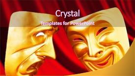  Presentation with theatre - Beautiful slides featuring masks with the theatre concept backdrop and a  colored foreground