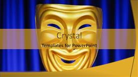  Presentation with theatre - Slide set featuring masks-with-the-theatre-concept background and a gold colored foreground
