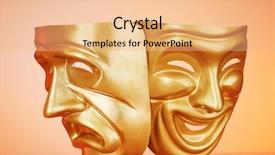  Presentation with theatre - Slides featuring masks with the theatre concept background and a  colored foreground