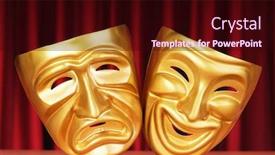  Presentation with theatre - Cool new presentation theme with masks with the theatre concept backdrop and a wine colored foreground
