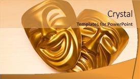  Presentation with theatre - Audience pleasing presentation theme consisting of masks with the theatre concept backdrop and a yellow colored foreground