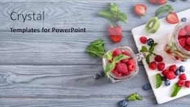  Presentation with mason jar - Colorful slide set enhanced with mason jar with berries on table backdrop and a light blue colored foreground