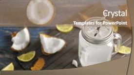  Presentation with mason jar - Beautiful slides featuring mason jar with coconut water backdrop and a coral colored foreground