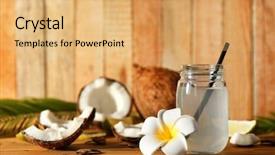  Presentation with mason jar - Amazing slides having mason jar with coconut water backdrop and a yellow colored foreground