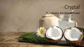 Presentation with mason jar - Slide set with mason jar with coconut water background and a coral colored foreground