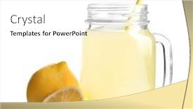  Presentation with mason jar - Beautiful PPT layouts featuring mason jar with fresh lemon juice on white background backdrop and a white colored foreground