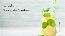  Presentation with mason jar - Cool new slide deck with mason-jar-with-lemon backdrop and a light gray colored foreground