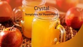  Presentation with cider - Audience pleasing PPT layouts consisting of mason jars filled with hot apple cider backdrop and a red colored foreground