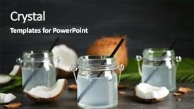  Presentation with flavor - Theme consisting of mason jars with coconut water background and a dark gray colored foreground