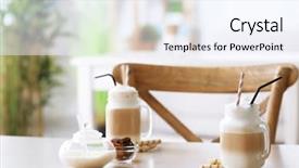  Presentation with mason jar - Theme featuring mason jars with latte macchiato background and a sky blue colored foreground