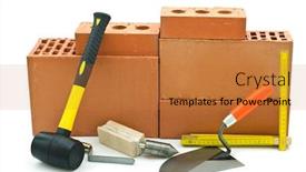  Presentation with tools - Amazing slides having mason-tools-on-white-background backdrop and a gold colored foreground