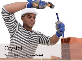 Mason Using Chisel On Brick PPT template 86 | CrystalGraphics