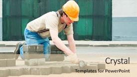  Presentation with pavement - PPT layouts enhanced with making sidewalk pavement with stone background and a lemonade colored foreground