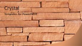 Presentation with stacked stone wall - Audience pleasing presentation theme consisting of masonary - stone wall background backdrop and a  colored foreground