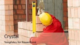  Presentation with construction - Cool new theme with masonbuilding - construction mason worker bricklayer making backdrop and a lemonade colored foreground