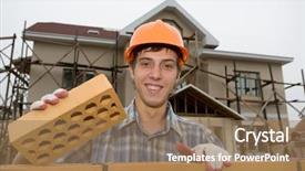  Presentation with automobile driver hand hold steering - Presentation design having earth globes showing all continents isolated on white background and a light blue colored foreground