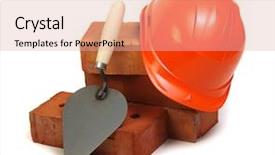  Presentation with tool belt tools - Slide deck enhanced with masonry - brick red hard hat background and a lemonade colored foreground