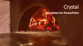  Presentation with restaurant kitchen - Audience pleasing slides consisting of masonry - burning firewood in traditional oven backdrop and a wine colored foreground